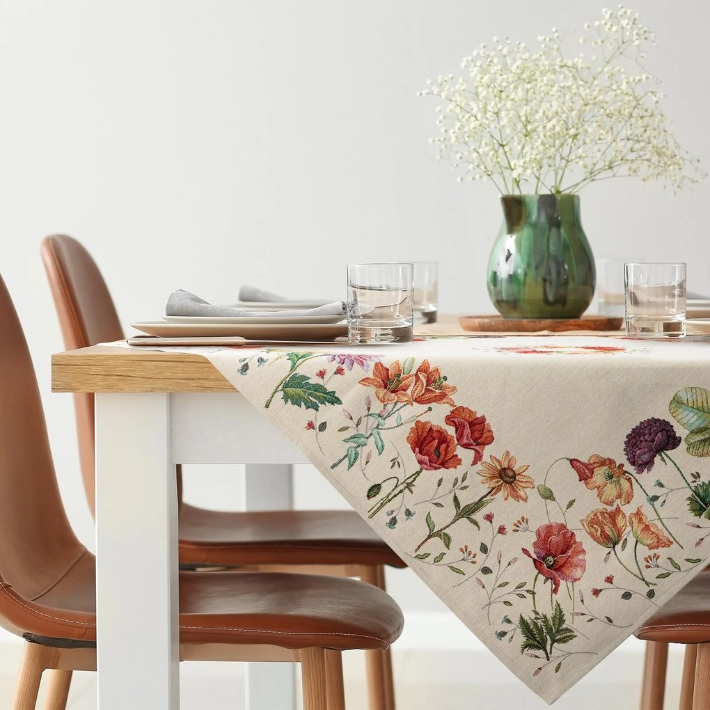 GOBELÍNOVÝ OBRUS NAT 100X100 CM VZOROVANÝ