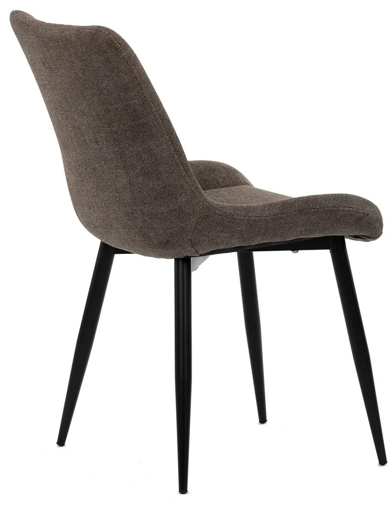 Autronic - Jídelní židle, hnědá látka, černý kov - DCL-218 BR2 VÝPRODEJ