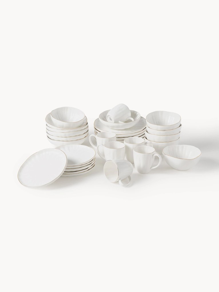 Porcelánová súprava riadu's reliéfom Sali, 6 osôb, 30 ks