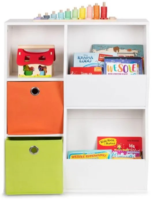 ECOTOYS Detský drevený regál 94x76x28,2cm White
