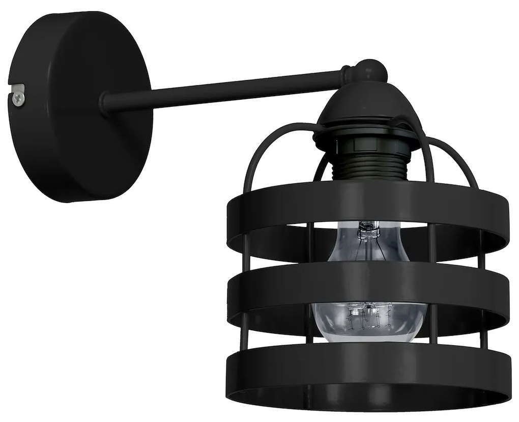 Nástenné svietidlo Lars, 1x čierne kovové tienidlo, b