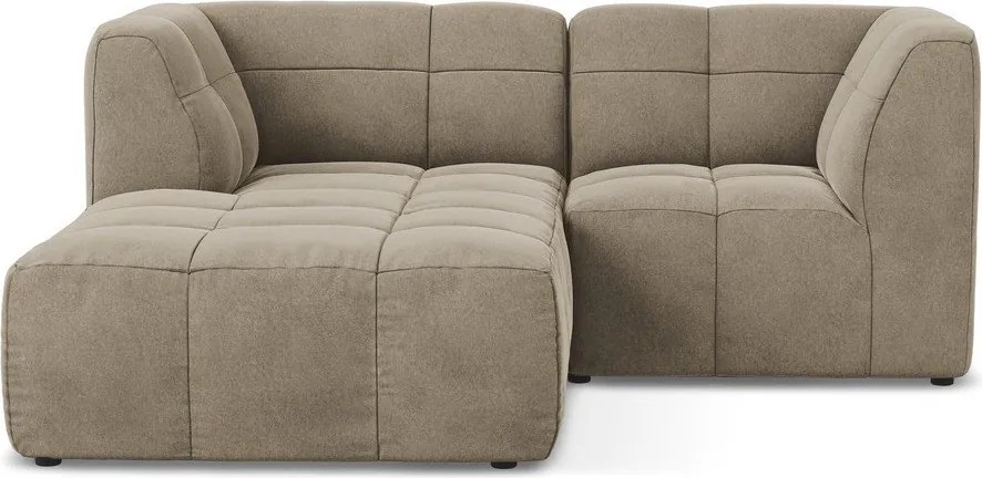 Hnedá zamatová rohová pohovka (ľavý roh/s leňoškou) Aloha – Makamii