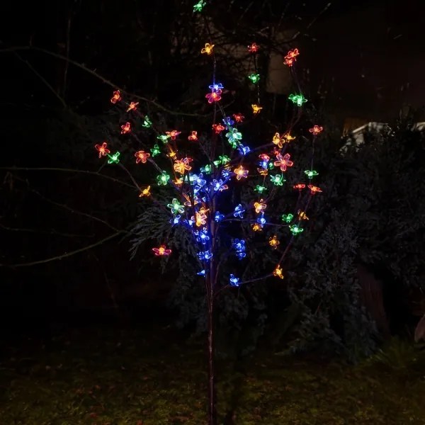 LED RGBW Solárne svietidlo TREE LED/0,1W/1,2V 600 mAh IP44 hnedá
