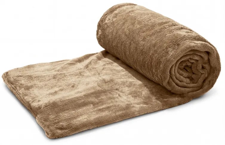 Hnedá mikroplyšová deka CALMI 150x200 cm