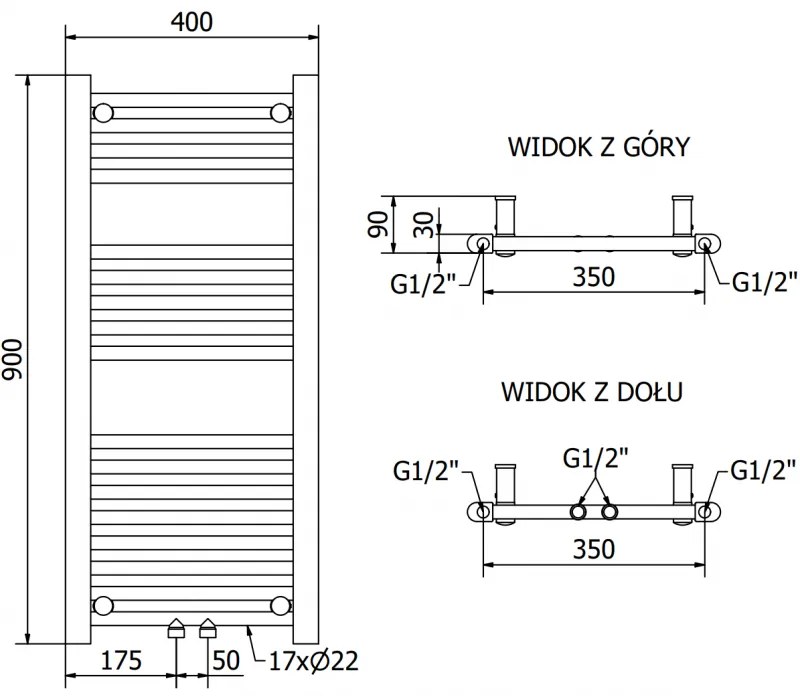 Mexen Mars, elektrické vykurovacie teleso 900 x 400 mm, 300 W, biela, W110-0900-400-6300-20