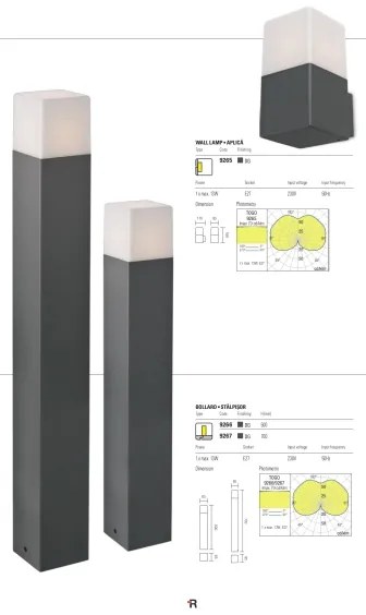 Redo 9265 - Vonkajšie nástenné svietidlo TOGO 1xE27/13W/230V IP44