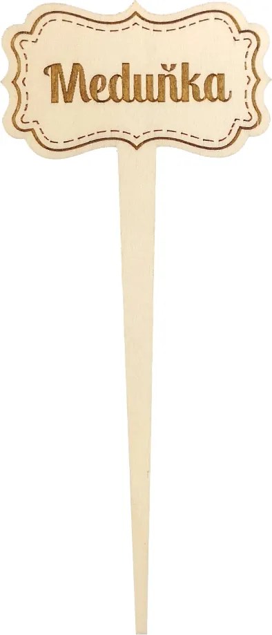 AMADEA Drevený zápich - ceduľka na bylinky Medovka, výška 20 cm, český výrobok