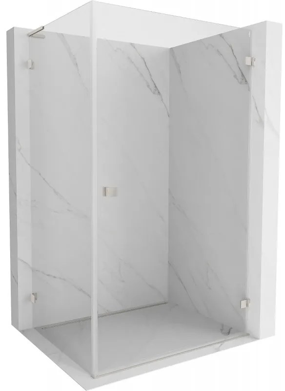 Mexen Lunar-B L výklopný sprchový kút pravý 100 x 70 cm, číre sklo, brúsená oceľ, 832L-100-070-97-00-P