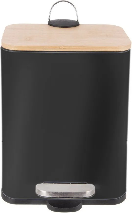 Čierny pedálový odpadkový kôš z nehrdzavejúcej ocele 5 l Black – Orion