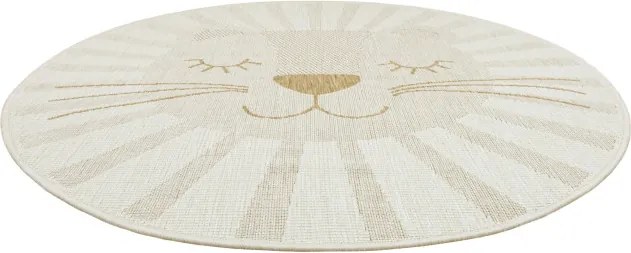 Detský obojstranný koberec BRUSSELS 206023/10820 béžový / krémový kruh