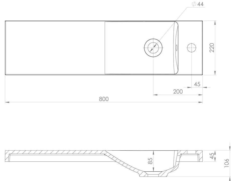 Biele umývadlo z liateho mramoru 80x22 cm Agos – Sapho