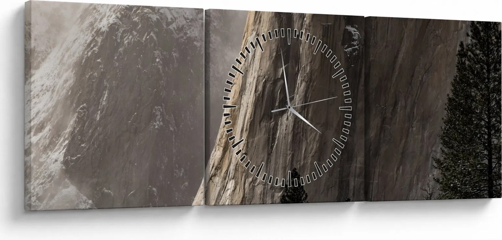 Obraz z údolia Yosemite národnej parku, USA (s hodinami) (90x30 cm)