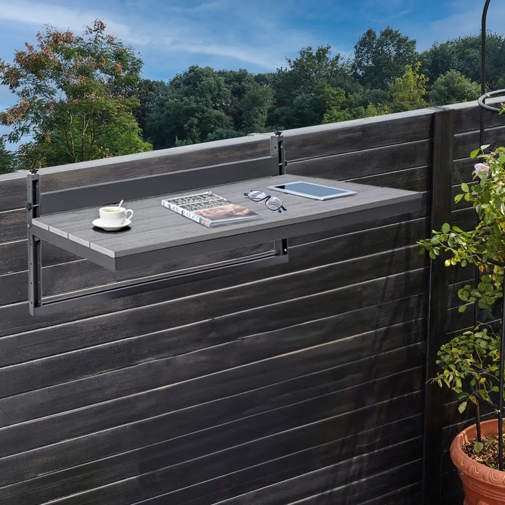 Závesný balkónový stôl AGATTI sivý