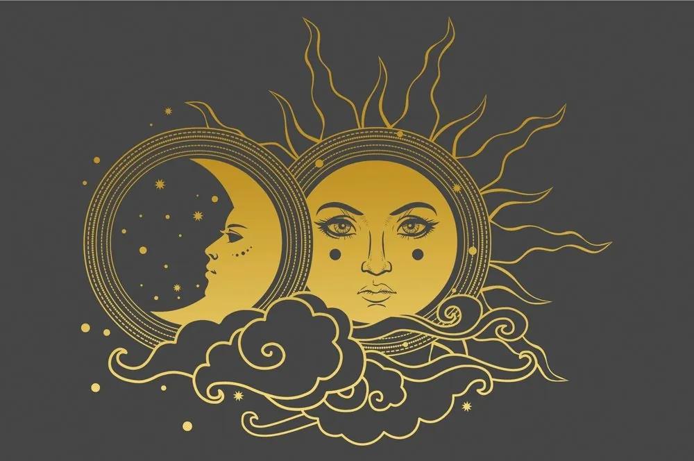 Samolepiaca tapeta harmónia slnka a mesiaca - 150x100