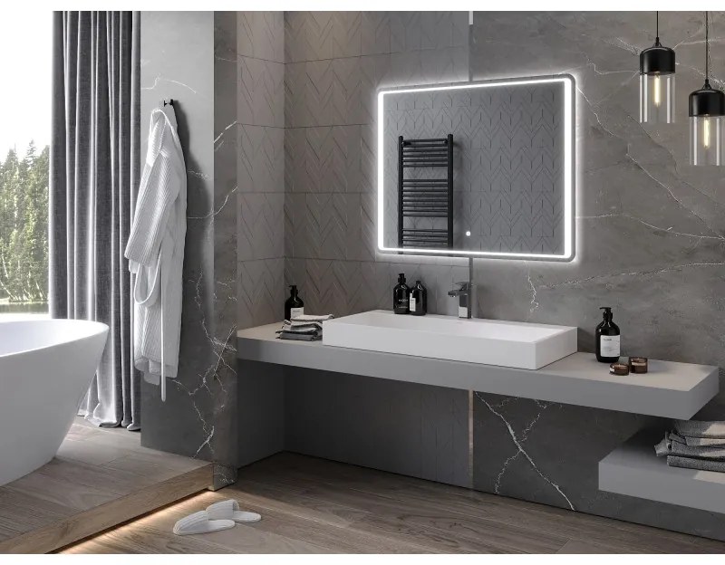 Mexen Zusa, LED kúpeľňové zrkadlo s podsvietením 100x80 cm, 6000K, ochrana proti zahmlievaniu, 9808-100-080-611-00