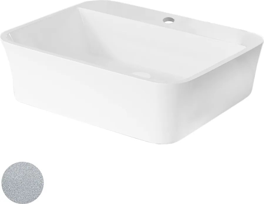 Besco Umývadlo na dosku z liateho mramoru Assos S-Line Glam S UM D-OPB 51x41x15 cm, s otvorom pre batériu