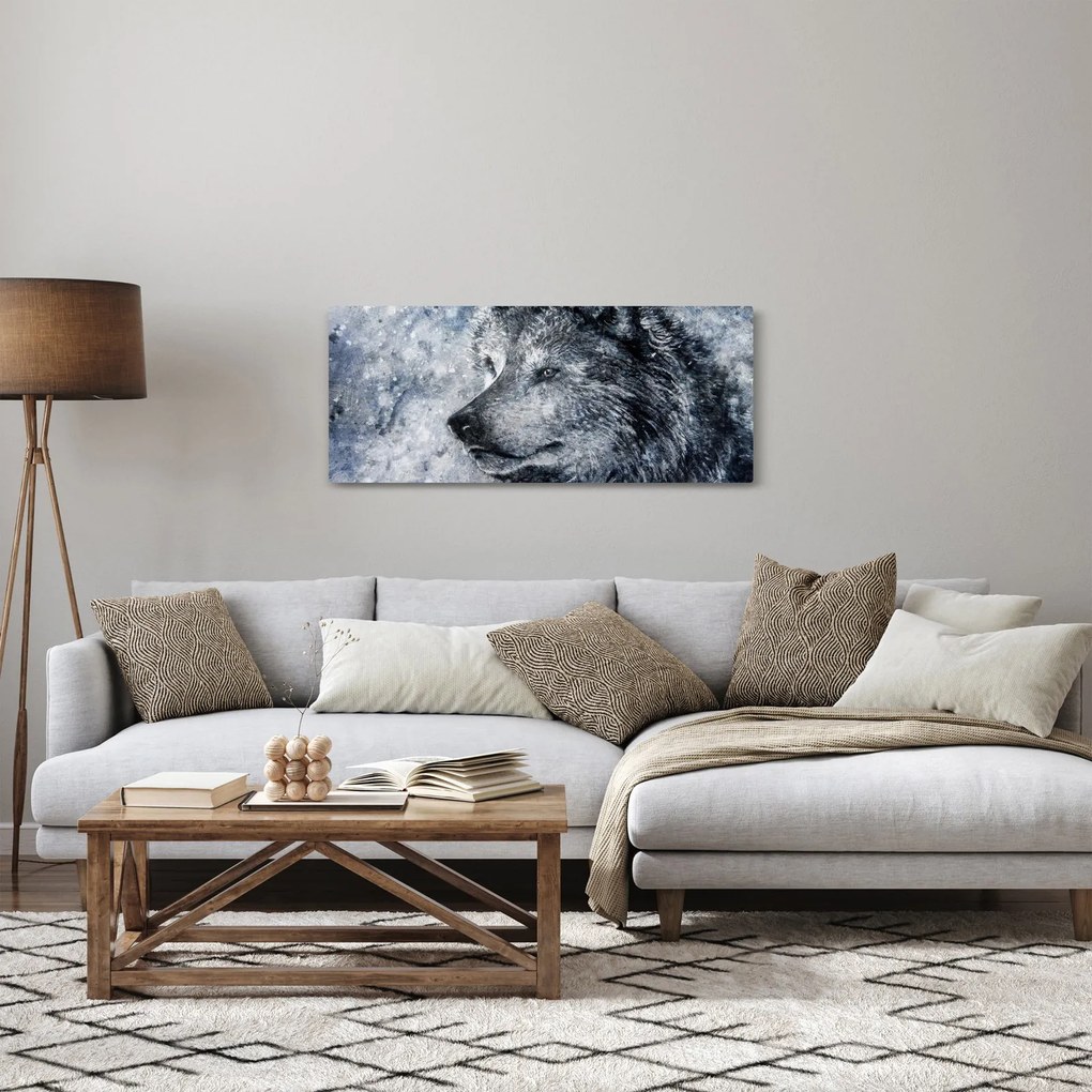 Obraz - Kreslený vlk (120x50 cm)