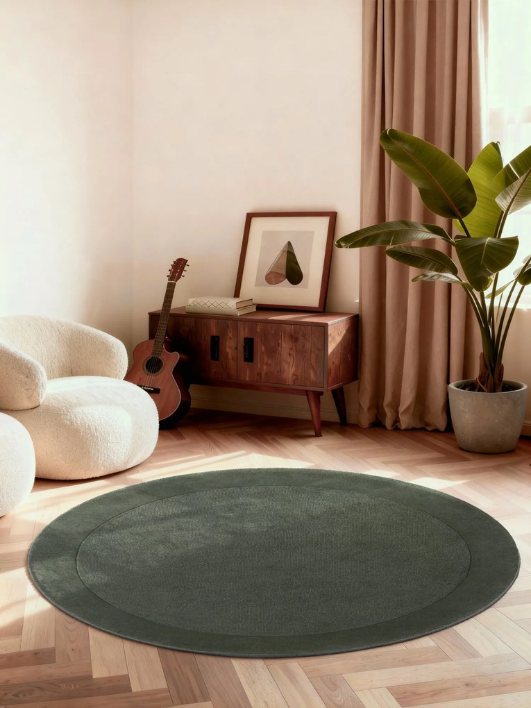 Kusový koberec Villeroy & Boch Kari 106284 Green kruh, 200x200 (priemer) kruh, zelená, obývacia izba, Villeroy & Boch