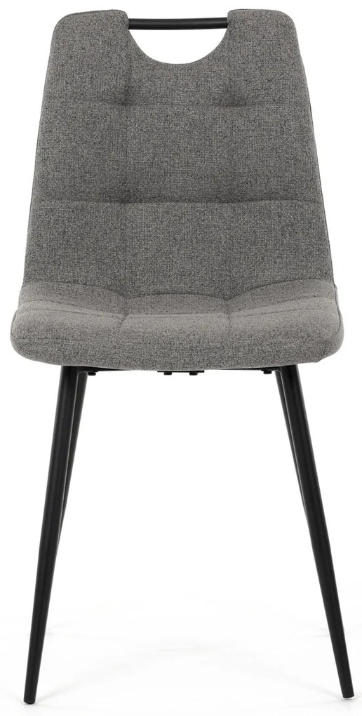 Autronic - Židle jídelní, madlo, snadno čistitelná šedá látka, černý matný lak, kovové nohy - DCL-V2017 GREY2 AKCE