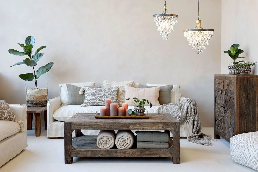 Hnedá antik drevená komoda z recyklovaného dreva Grimaud - 90*41*100 cm