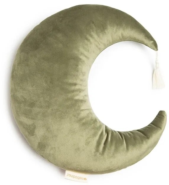 Nobodinoz Vankúš mesiac Pierrot Velvet: Olive Green