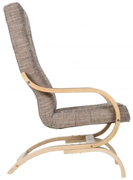 Kreslo pohojdávacie Oskar, sivá/rustikal (nubuk 96)