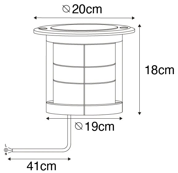 Sada 6 zemných bodových svetiel oceľ AR111 nastaviteľné IP65 - Delux Honey
