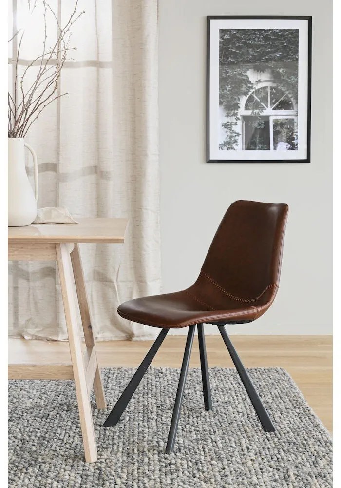 Hnedá jedálenská stolička s čiernymi nohami Rowico Alpha