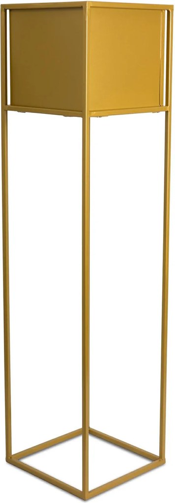 KOVOVÝ KVETINÁČ SO STOJANOM PLAIN 90X24 CM ZLATÁ
