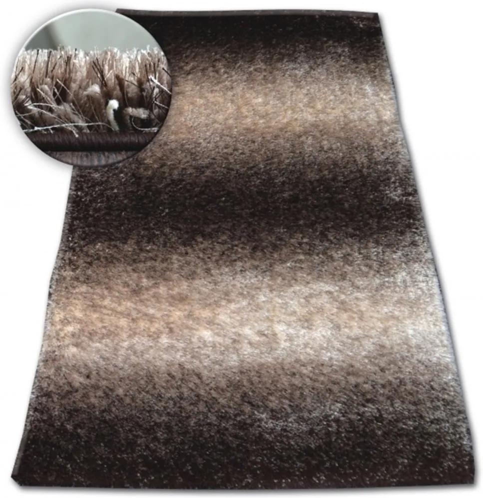 Luxusný kusový koberec Shaggy Ben hnedý, Velikosti 140x190cm