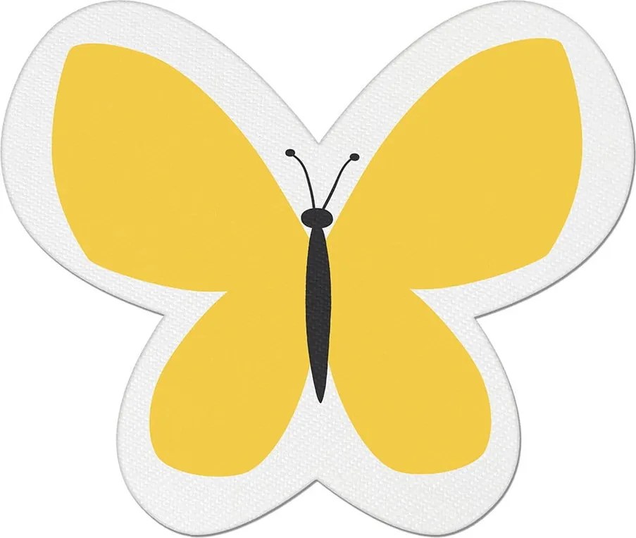 Žltý detský vankúšik s prímesou bavlny Mike & Co. NEW YORK Pillow Toy Butterfly, 26 x 30 cm