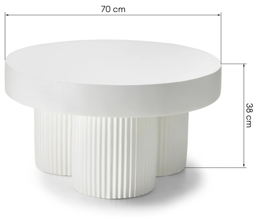 Konferenční stolek Salerno 70 cm bílý