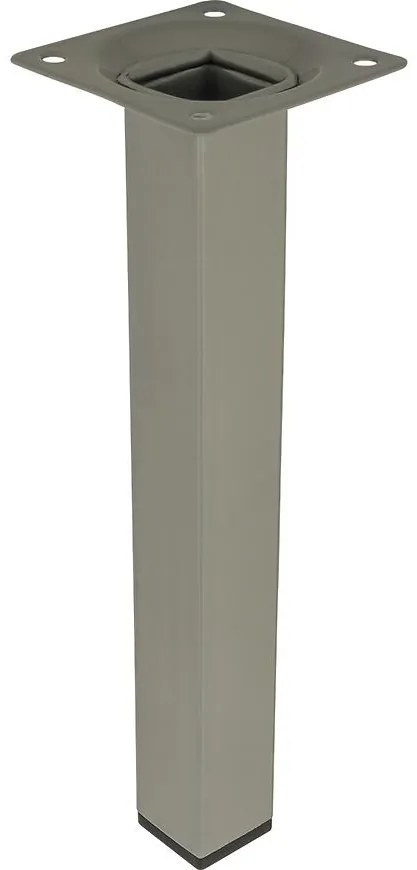 Štvorcová nábytková noha 20 cm šedá