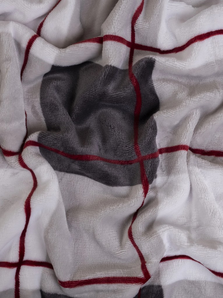 Obliečka na vankúš mikroplyš Exclusive 50 × 70 cm - Kocky šedočervené