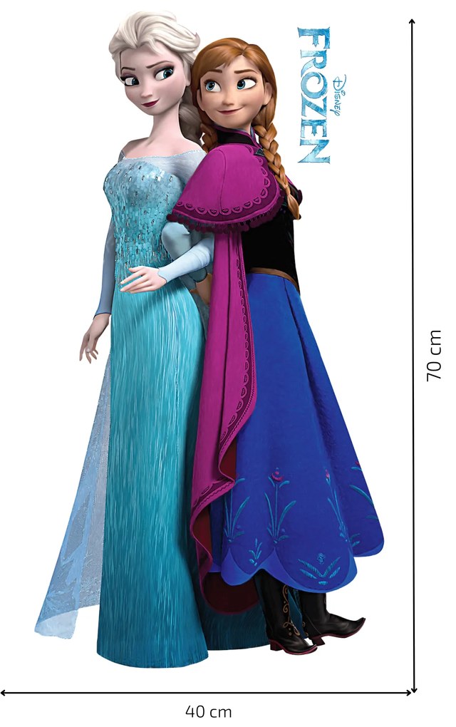Samolepka na stenu "Elsa a Anna" 40x70 cm