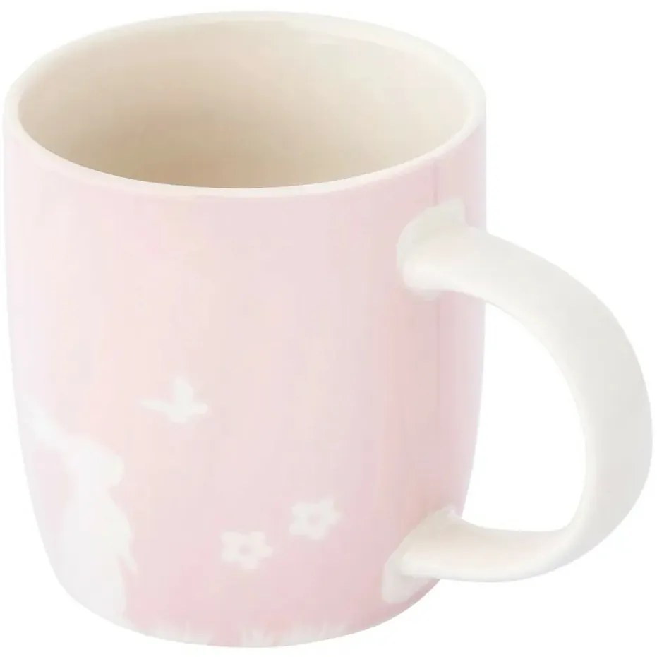 Altom Porcelánový hrnček Zajíc s motýlom, 360 ml,ružová