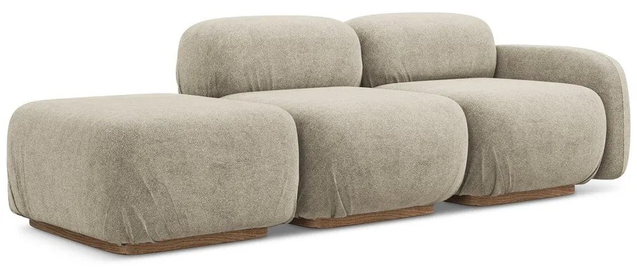 Béžová leňoška z textílie buklé (ľavý roh) Ailani – Makamii