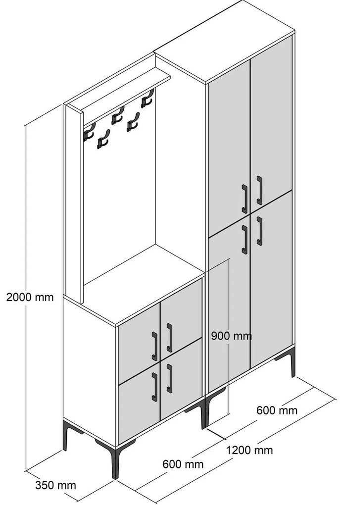 Predsieňová stena Betina BA 204 (orech). Akcia -18%. Vlastná spoľahlivá doprava až k Vám domov. 1088298