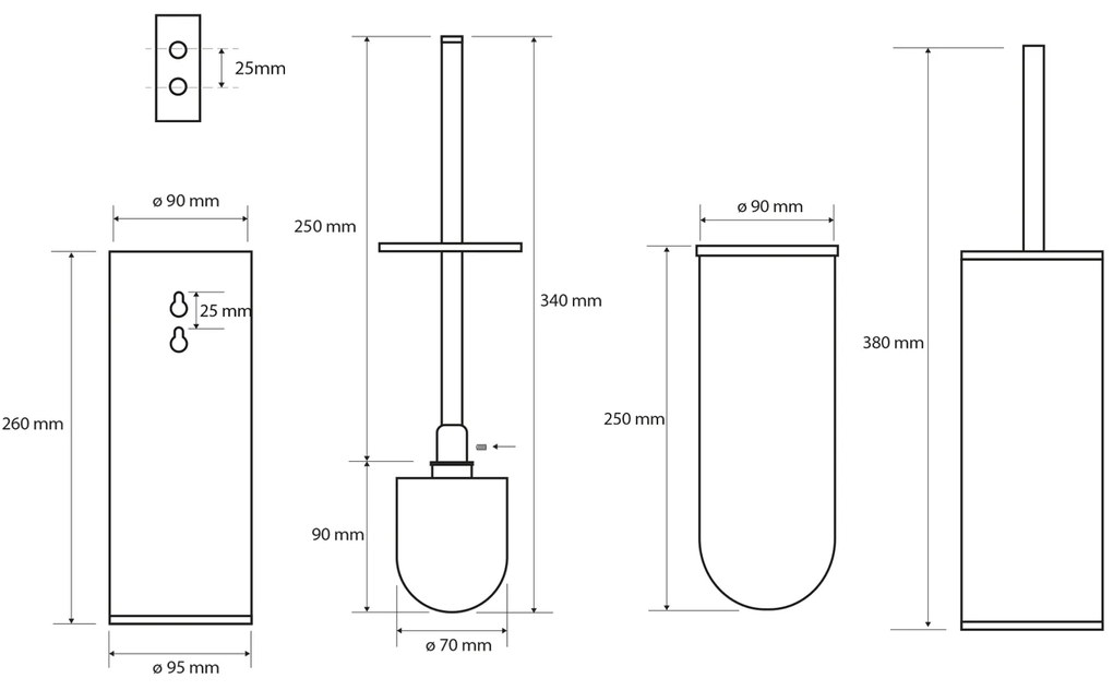Sapho Sapho, X-STEEL WC kefa závesná/na postavenie, brúsená oceľ, XS300