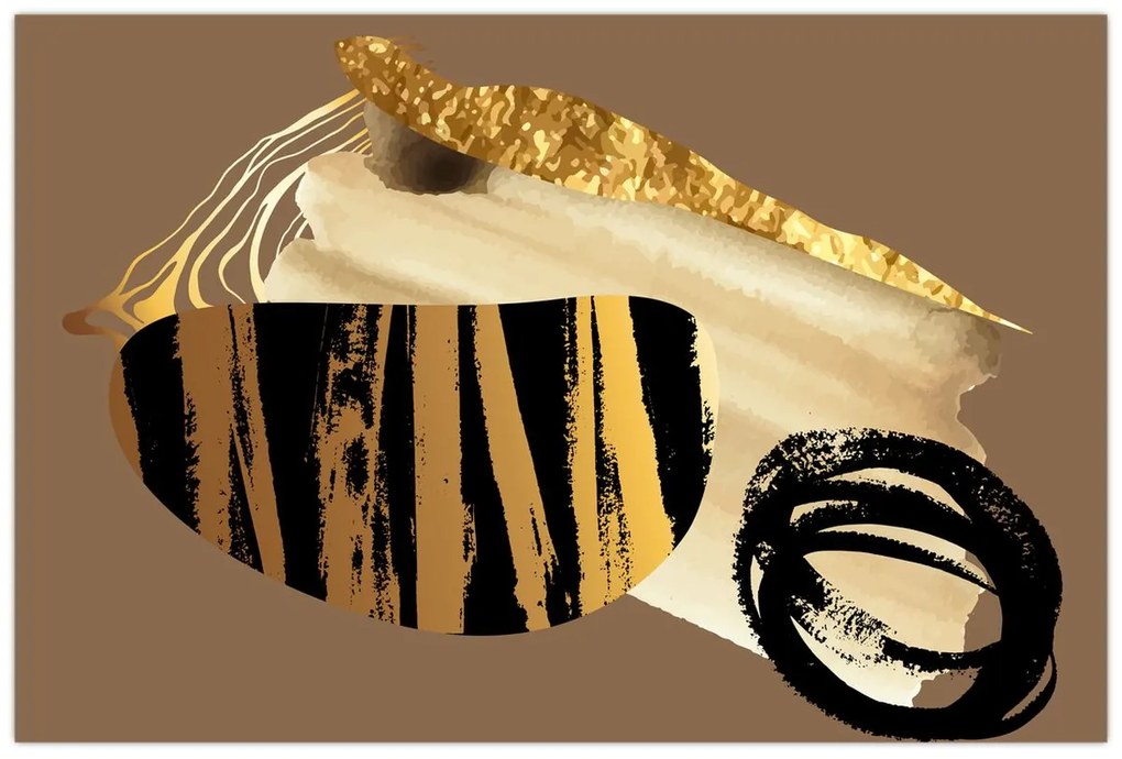 Obraz - Abstrakcia golden brown N⁰2 (90x60 cm)