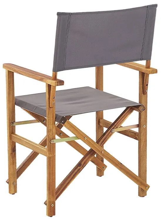 Sada 2 záhradných stoličiek a náhradných poťahov svetlé akáciové drevo sivá/vzor tukana CINE Beliani