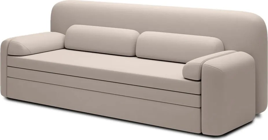 Béžová zamatová rozkladacia/s úložným priestorom pohovka 236 cm Elioss – ELTAP