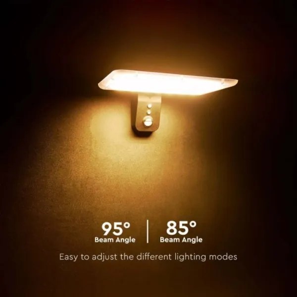 LED solárne nástenné svietidlo so senzorom LED/15W/3,2V 4000K/6000K IP65 čierne