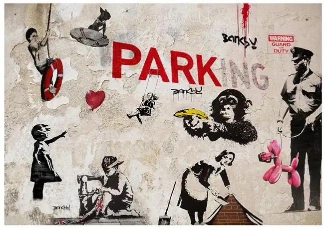 Fototapeta - [Banksy] Graffiti Collage Veľkosť: 196x140, Verzia: Samolepiaca