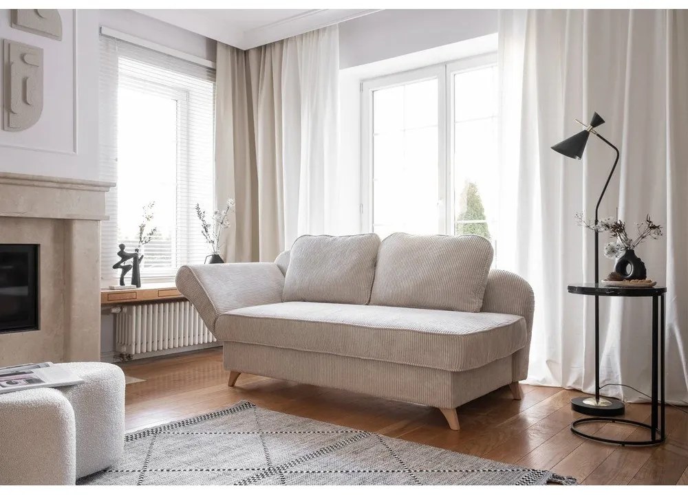 Béžová menčestrová leňoška (ľavý roh) Chic Charlotte – Miuform