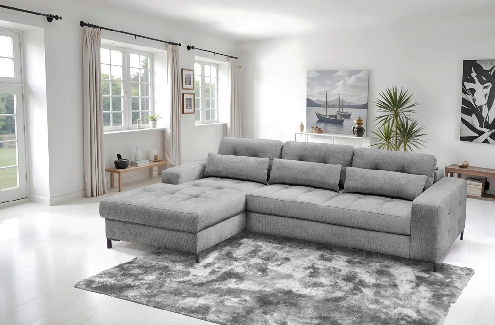 XXXLutz ROHOVÁ SEDAČKA, textil, sivá MID.YOU - Sedačky - 000694007907