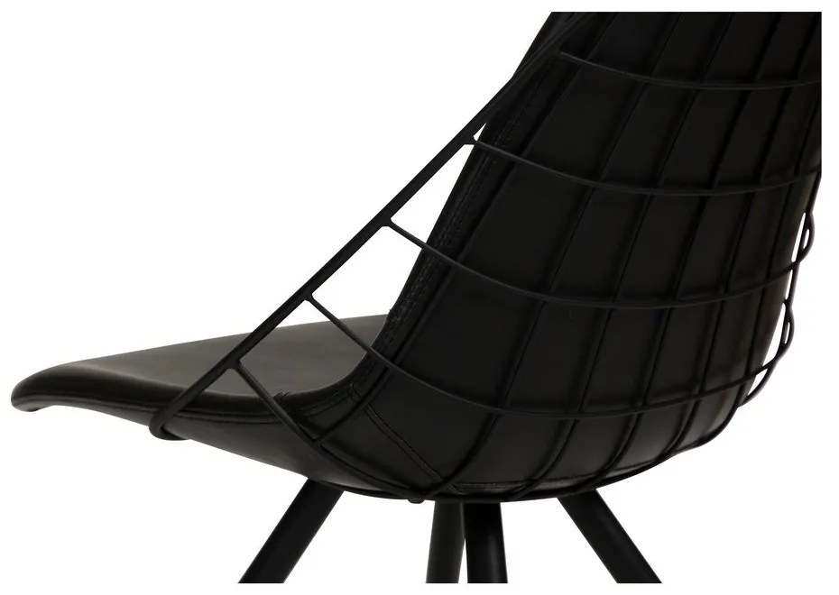 Čierna jedálenská stolička z imitácié kože DAN-FORM Denmark Sway