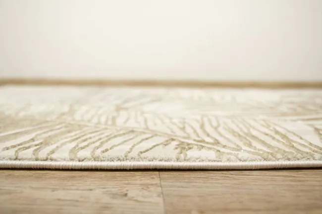 Koberec Allora Plus F784A lístie, krémový / béžový / zlatý