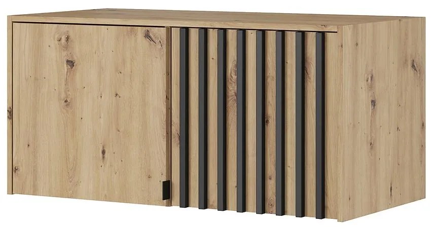 Nadstavec Na Skriňu Nelly 2d  Dub Artisan/Čierna