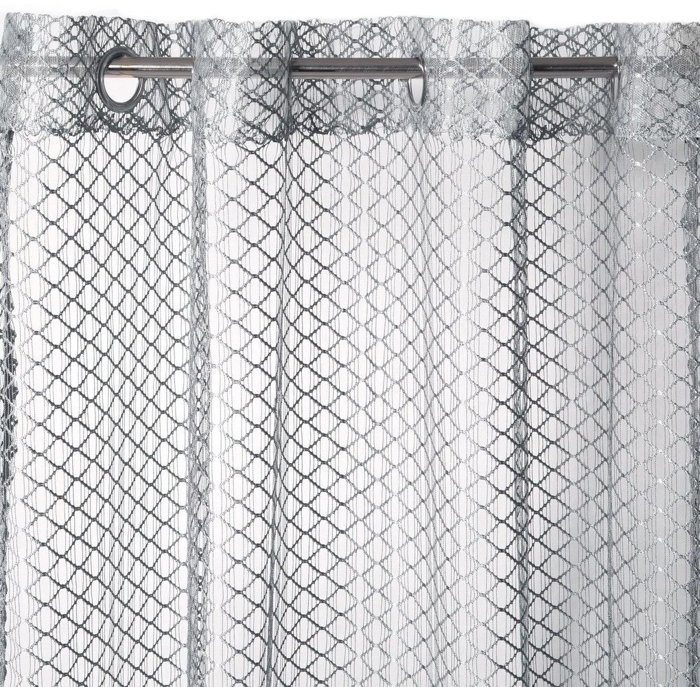 ZÁCLONA NA KRÚŽKOCH AIDEN 140X250 CM STRIEBORNÁ